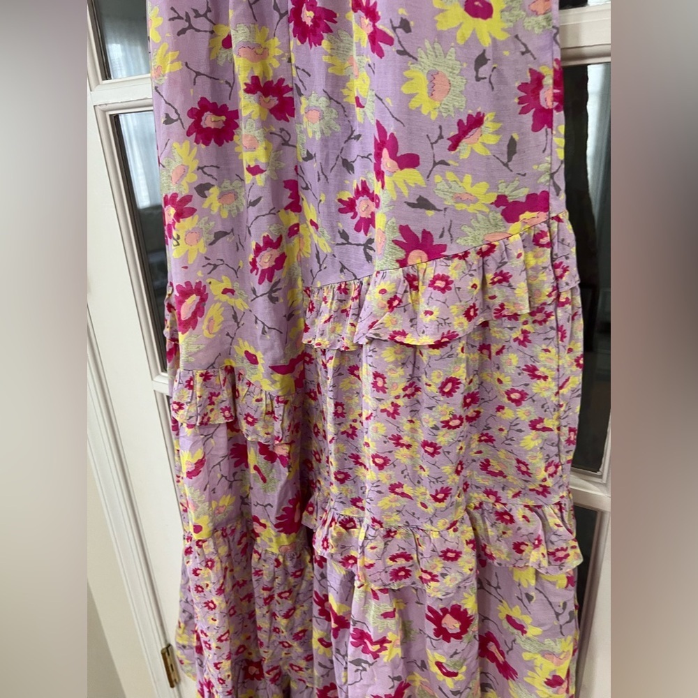 SUNDANCE Pretty Petals Lavender Ruffle Cottage Floral Garden Dress - Size M - Picture 3 of 9